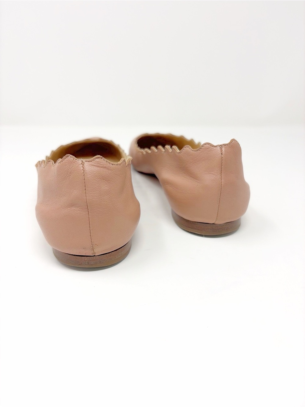 CHLOE Scalloped Ballet Flats in Dusty Pink Size 38 - Picture 7 of 8